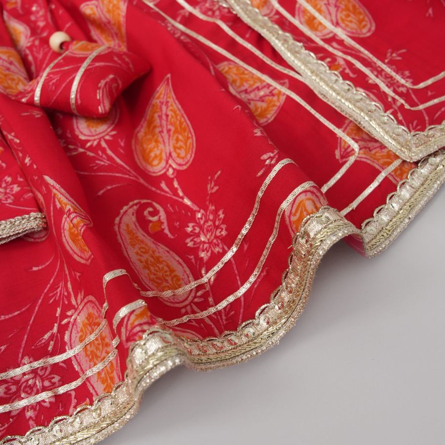 Vibrant Red Kurti Dhoti