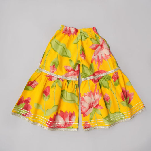 Yellow Floral Sharara