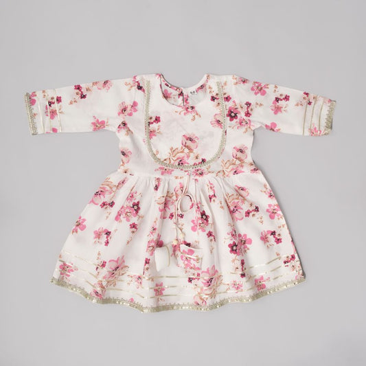 White Red Floral Sharara