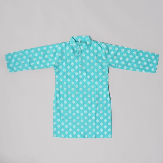 Boys Handsome Printed Green Dhoti Kurta