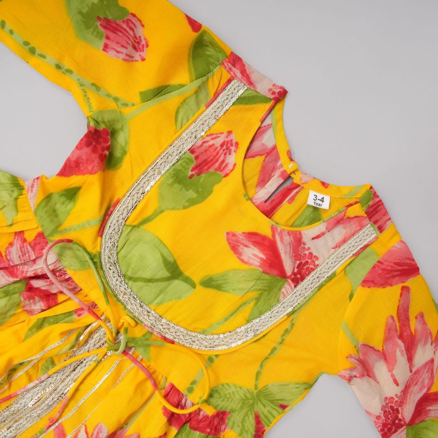 Yellow Floral Sharara