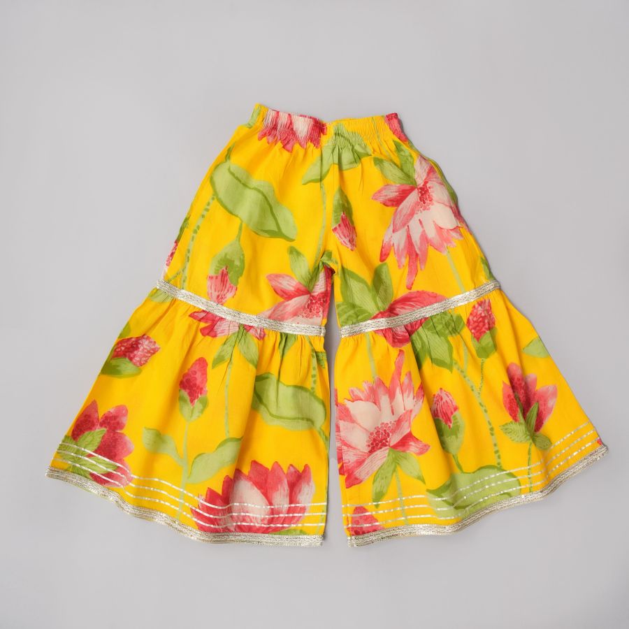 Yellow Floral Sharara