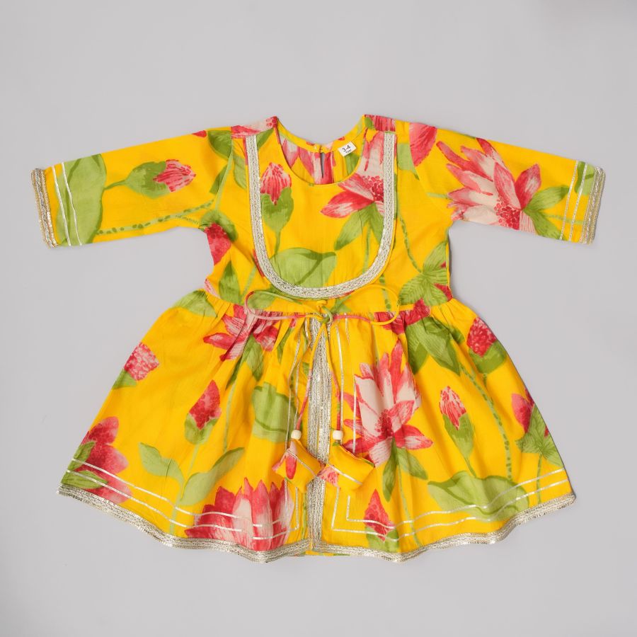 Yellow Floral Sharara