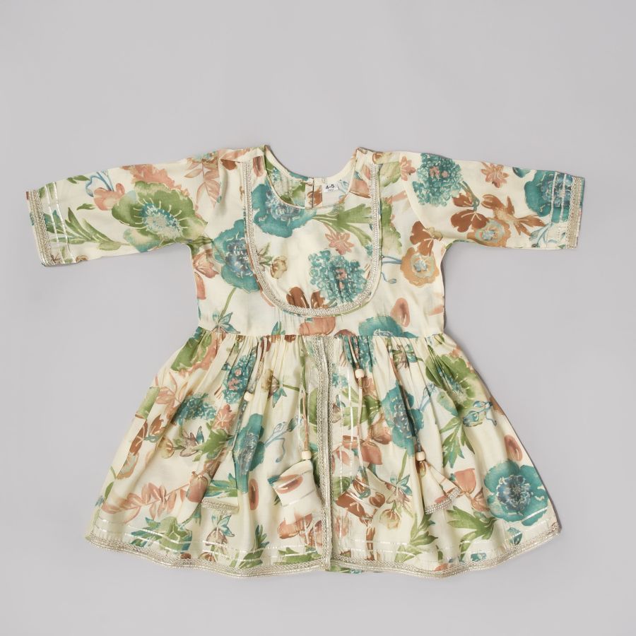 Cream Floral Sharara