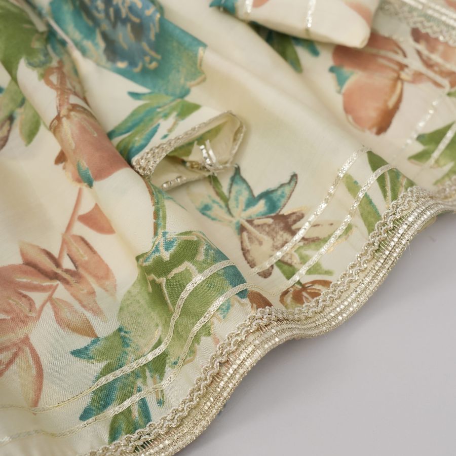 Cream Floral Sharara