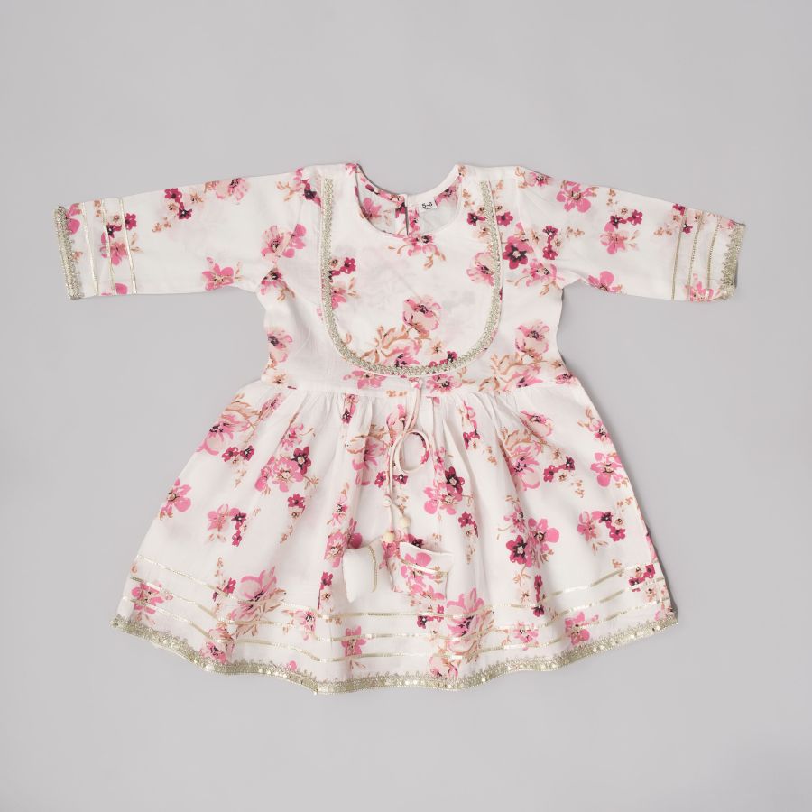 White Red Floral Sharara