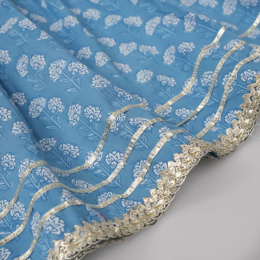 Blue Angarkha Sharara