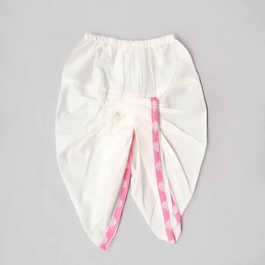 Boys Handsome Printed Pink Dhoti Kurta