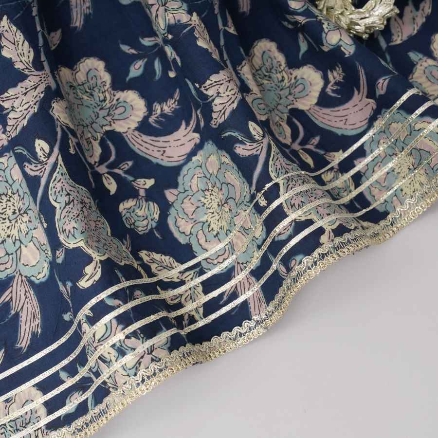 Beautiful Blue Magenta Floral Sharara