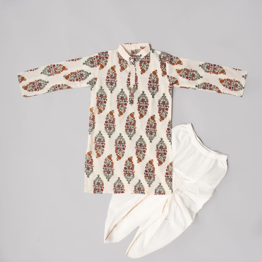 Boys Smart Printed Dhoti Kurta